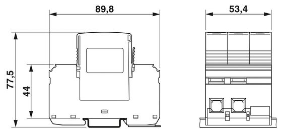 4 Polo 2800189 VAL-MS-T1/T2 335/12.5/3 0 Clase 1/2 Protector contra rayos y sobretensiones para 380 V