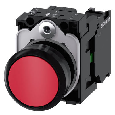 3SU1100-0AB20-1BA0 Botón plano de plástico no iluminado Botón de terminal de tornillo rojo momentáneo