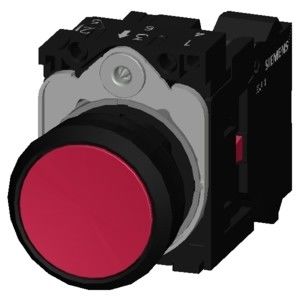 Pulsador de unidad completa de plástico rojo sin luz