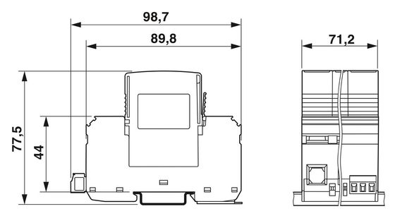 2800644 VAL-MS-T1/T2 335/12.5/4 0-FM Clase 1/2 Protector contra rayos y sobretensiones con 2 polos