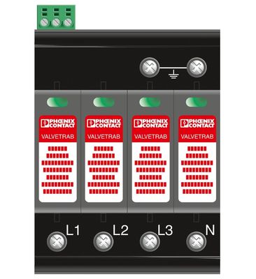 2800644 VAL-MS-T1/T2 335/12.5/4 0-FM Clase 1/2 Protector contra rayos y sobretensiones con 2 polos