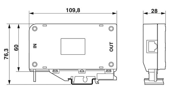 Protección duradera 2800723 Protector de sobretensiones D-LAN-CAT.5-FP de 4 polos de 24 V de voltaje nominal de corriente continua
