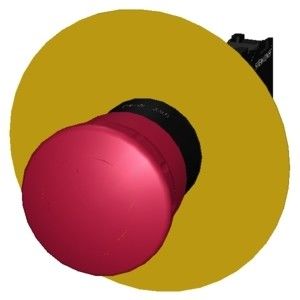 La unidad completa de SIRIUS ACT detener de emergencia pulsador girar para liberar el PLC 3SU1100-1HB20-1CF0