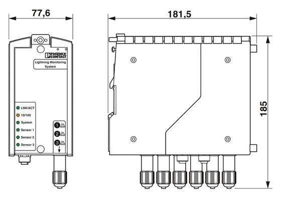 Sistema de medición de corriente eléctrica de 24 V DC 2800618 LM-S-A/C-3S-ETH con 4 polos