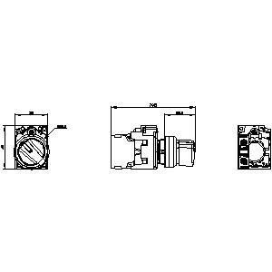 Interruptor de selector de manija corta de plástico para la unidad completa 3SU1100-2BF60-1BA0 de SIRIUS ACT
