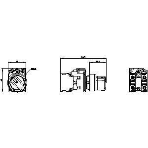 Interruptor selector de manija corta de plástico 3SU1100-2BF60-1MA0 para 2 posiciones en SIRIUS ACT
