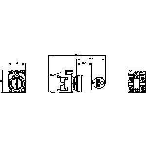 3SU1100-4BL11-1NA0 RONIS plástico SIRIUS ACT Unidad completa con interruptor de teclas de 3 posiciones