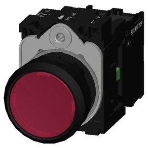 Rojo SIRIUS ACT Unidad completa Botón de presión Plástico iluminado plano Momentario 3SU1102-0AB20-1BA0