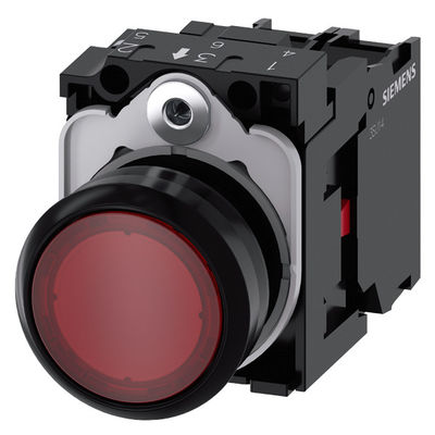 PLC 3SU1102-0AB20-1CA0 SIRIUS ACT Pushbutton Terminal de tornillo instantáneo de plástico con luz roja