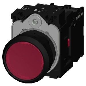 PLC 3SU1102-0AB20-1CA0 SIRIUS ACT Pushbutton Terminal de tornillo instantáneo de plástico con luz roja