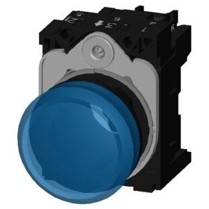 Luz piloto de plástico con lente lisa de luz azul para SIRIUS ACT 3SU1102-6AA50-1AA0