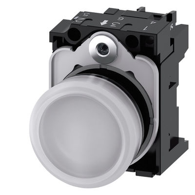 Luz piloto de la unidad completa SIRIUS ACT 3SU1102-6AA60-1AA0 con lente lisa de plástico