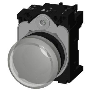 Luz piloto de la unidad completa SIRIUS ACT 3SU1102-6AA60-1AA0 con lente lisa de plástico