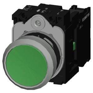 3SU1150-0AB40-1BA0 SIRIUS ACT Botón de empuje Verde Metal Brillante Botón plano para el momento