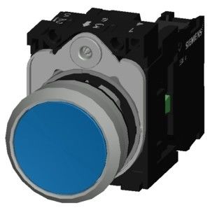 Botón plano brillante de metal sin iluminación 3SU1150-0AB50-1BA0 Botón de empuje momentáneo Unidad completa