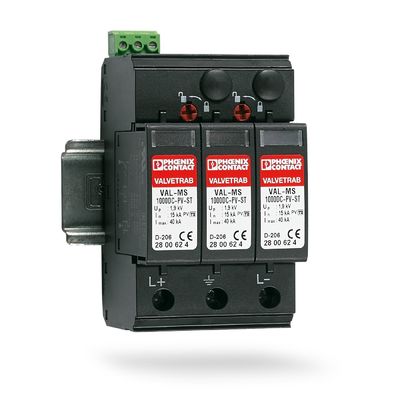 2801161 VAL-MS-T1/T2 1000DC-PV/2 V-FM Clase 1/2 Protector contra rayos y sobretensiones para 3 polos