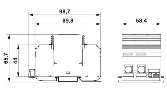 2801161 VAL-MS-T1/T2 1000DC-PV/2 V-FM Clase 1/2 Protector contra rayos y sobretensiones para 3 polos
