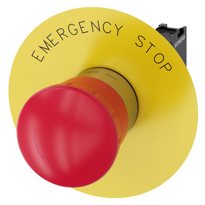 Para el bloqueo de emergencia, el botón 3SU1150-1HB20-1CG0