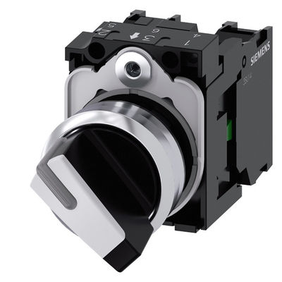 2 posiciones SIRIUS ACT Selector de unidad completo Conmutador de manija corta Metal Brillante Sin iluminación