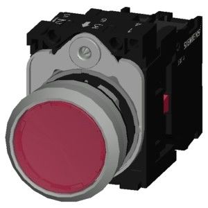 3SU1152-0AB20-1CA0 Botón plano y iluminado de metal brillante para SIRIUS ACT Botón en rojo