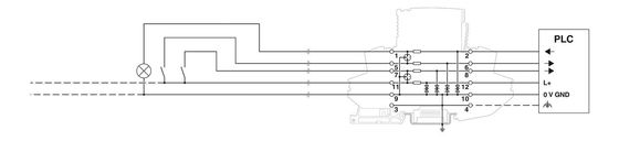 Protector contra sobretensiones PT-IQ-4X1-24DC-PT para sistemas PT