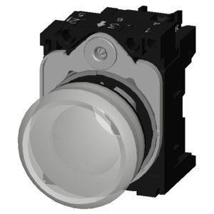 Lente lisa con reflujo SIRIUS ACT Unidad completa 24V AC/DC Luz piloto iluminada con metal brillante