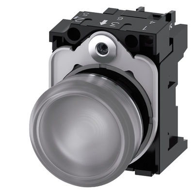 Lente lisa de 24V AC / DC PLC 3SU1152-6AA70-1AA0 SIRIUS ACT Luz piloto brillante de metal