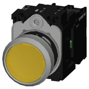 3SU1156-0AB30-1BA0 Metal Brillante Iluminado Botón plano Momentáneo SIRIUS ACT Empuje completo