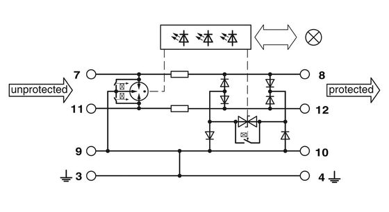 Protector contra sobretensiones de 4 polos 2801291 PT-IQ-5-HF-5DC-PT para tensión nominal de 24 V CC