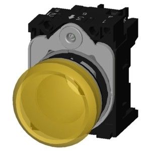230V AC Metal Brillante Amarillo Liso Liso Flujo SIRIUS ACT Unidad Completa Luz Piloto