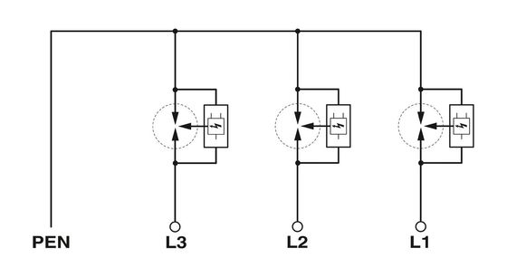 2801300 FLT 25-3C-350 Protector de sobretensiones combinado de tipo 1 2 para protección de red de 380 V