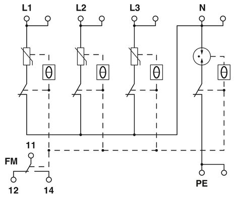VAL-ME 2801559 385/100-3S-FM Protector contra sobretensiones tipo 2 con 2 polos 5-250V CA 125V CA UL