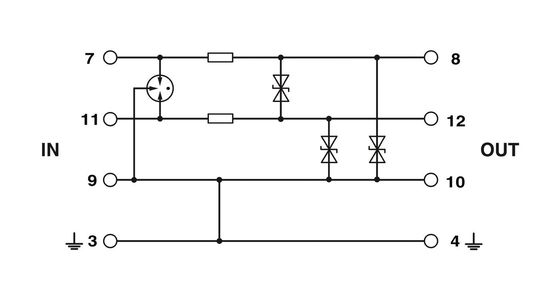 24 V de voltaje nominal de corriente continua PT 3-24DC-ST Protector de ondas con 2 polos y número de polos 2