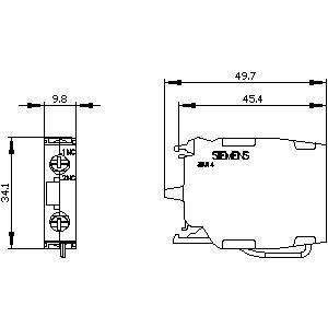 1NC1MC Montaje frontal del terminal de tornillo Módulo de contacto SIRIUS ACT PLC 3SU1400-1AA10-1HA0