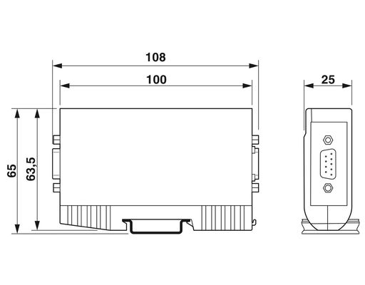 Protector contra sobretensiones DT-UFB-V24/S-9-SB con voltaje nominal 2801309 y protección de 2 polos