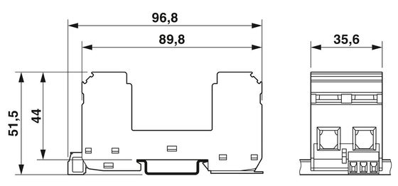 Base de protección contra sobretensiones VAL-MS/2 0-BE/FM para protección eléctrica de 5 V AC... 250 V AC