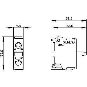 1NO Terminal de tornillo PLC 3SU1400-2AA10-1BA0 Módulo de contacto SIRIUS ACT para el montaje de la base