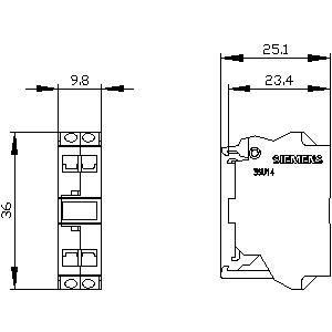 PLC 3SU1400-2DA43-3AA0 Módulo de cableado de apoyo SIRIUS ACT Ideal para cableado verde / amarillo