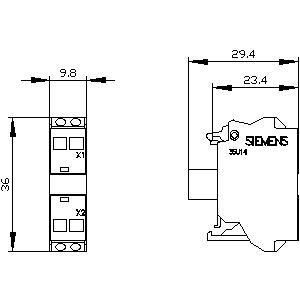 Modulo LED SIRIUS ACT de Siemens 3SU1401-1BB40-3AA0 con terminal fácil de cargar con resorte