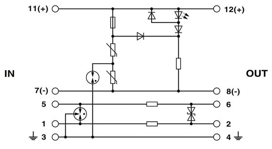 2819008 PT PE/S 1X2-24-ST Enchufe de protección contra sobretensiones con 2 polos y voltaje nominal 24 V CA
