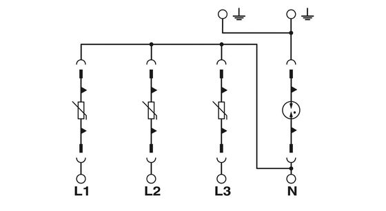 VAL-MS 230/3 1 Protector contra sobretensiones tipo 2 La solución definitiva para los sistemas de 4 polos de corriente alterna de 230 V