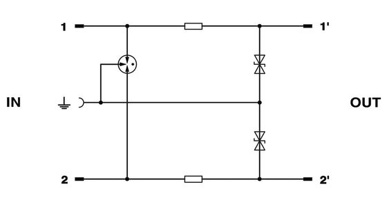 Tecnología avanzada 2838542 CTM 2X1- 60DC Enchufe de protección contra sobretensiones con 1 polo y 60 V DC