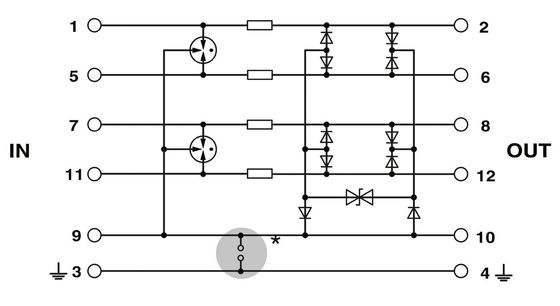2838775 PT 5-HF-12 DC-ST Protector de sobretensiones de conexión para 24 V de voltaje nominal de corriente continua y 1 polo