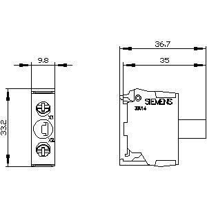 PLC 3SU1401-2BB60-1AA0 Módulo LED SIRIUS ACT con montaje de base y terminal de tornillo