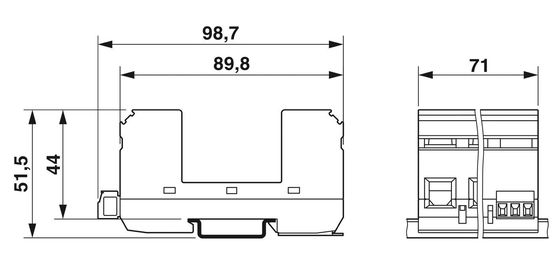 2838898 VAL-MS/3 1-BE/FM Tipo 2 Base de protección contra sobretensiones con 1 polo y voltaje nominal