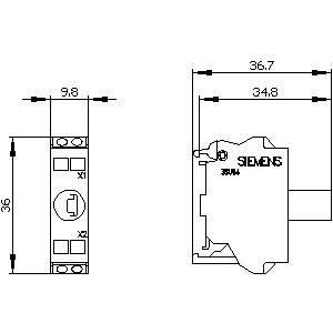 PLC de montaje de la base 3SU1401-2BB60-3AA0 Módulo LED SIRIUS ACT con terminal de resorte