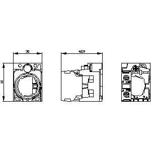 PLC 3SU1500-1AA10-1BA0 Plástico 3 Lugares Terminal de tornillo 1NO SIRIUS