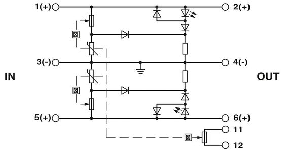 2839185 PT 2X1VA-120AC-ST Enchufe de protección contra sobretensiones para circuitos nominal de 120 V CA