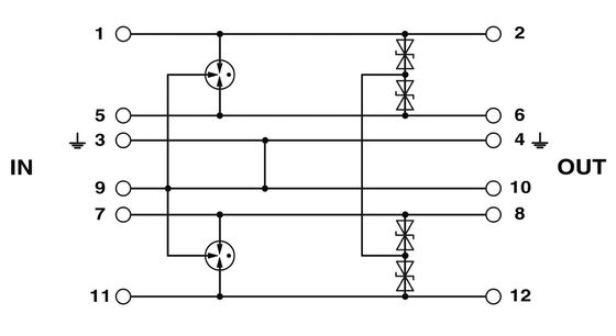 Protector de sobretensiones nominal de 24 V de corriente continua enchufe 112 PT 4-EX I -24DC-ST con diseño de 4 polos