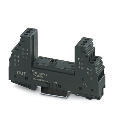 1 Polo 2839363 PT 4X1-BES Protector de corrientes eléctricas de base de tensión nominal 4X1-BE para la seguridad industrial